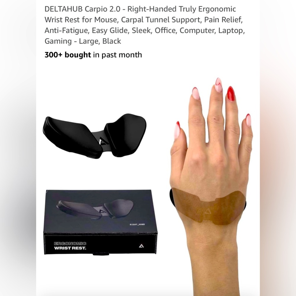 Deltahub Carpio 2.0 right handed ergonomic wrist rest